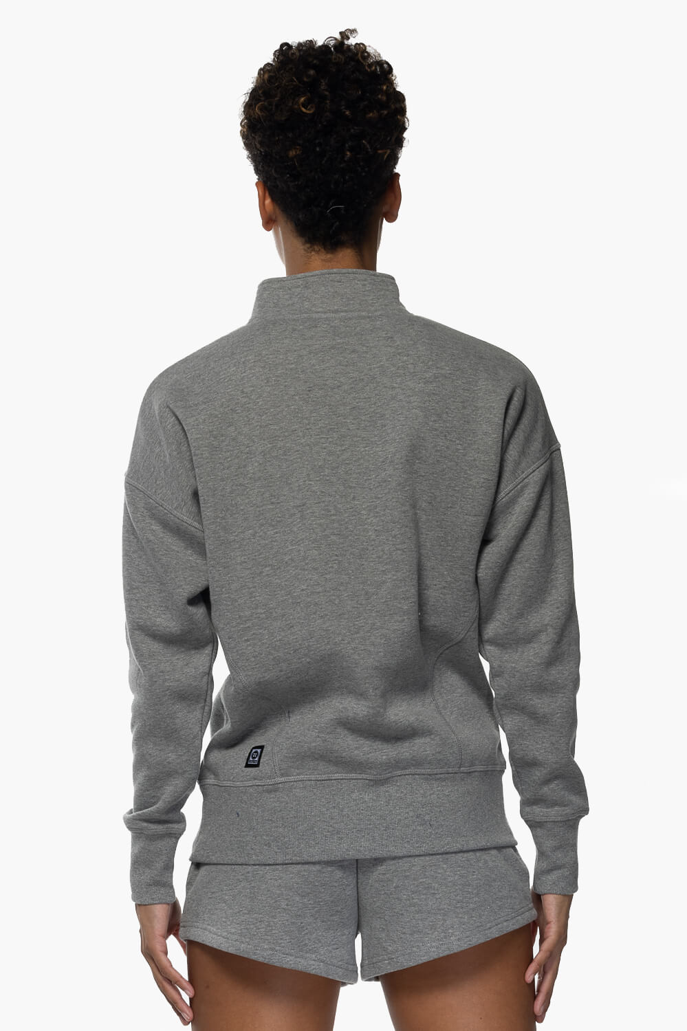 Eliza 1/4 Zip Fleece Pullover Sweatshirt - Heather Grey
