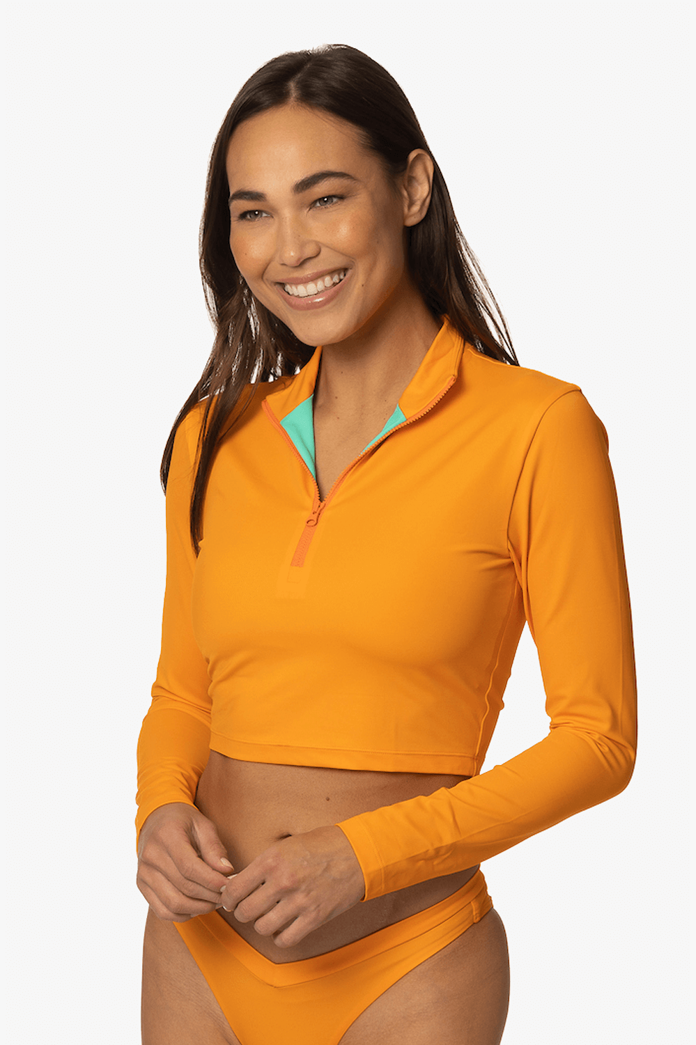 Tofino Long Sleeved Crop 1/4 Zip-up Rashie - Harmony