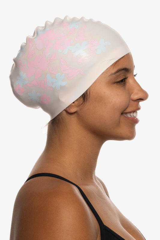  Silicone Swim Cap - Hibiscus