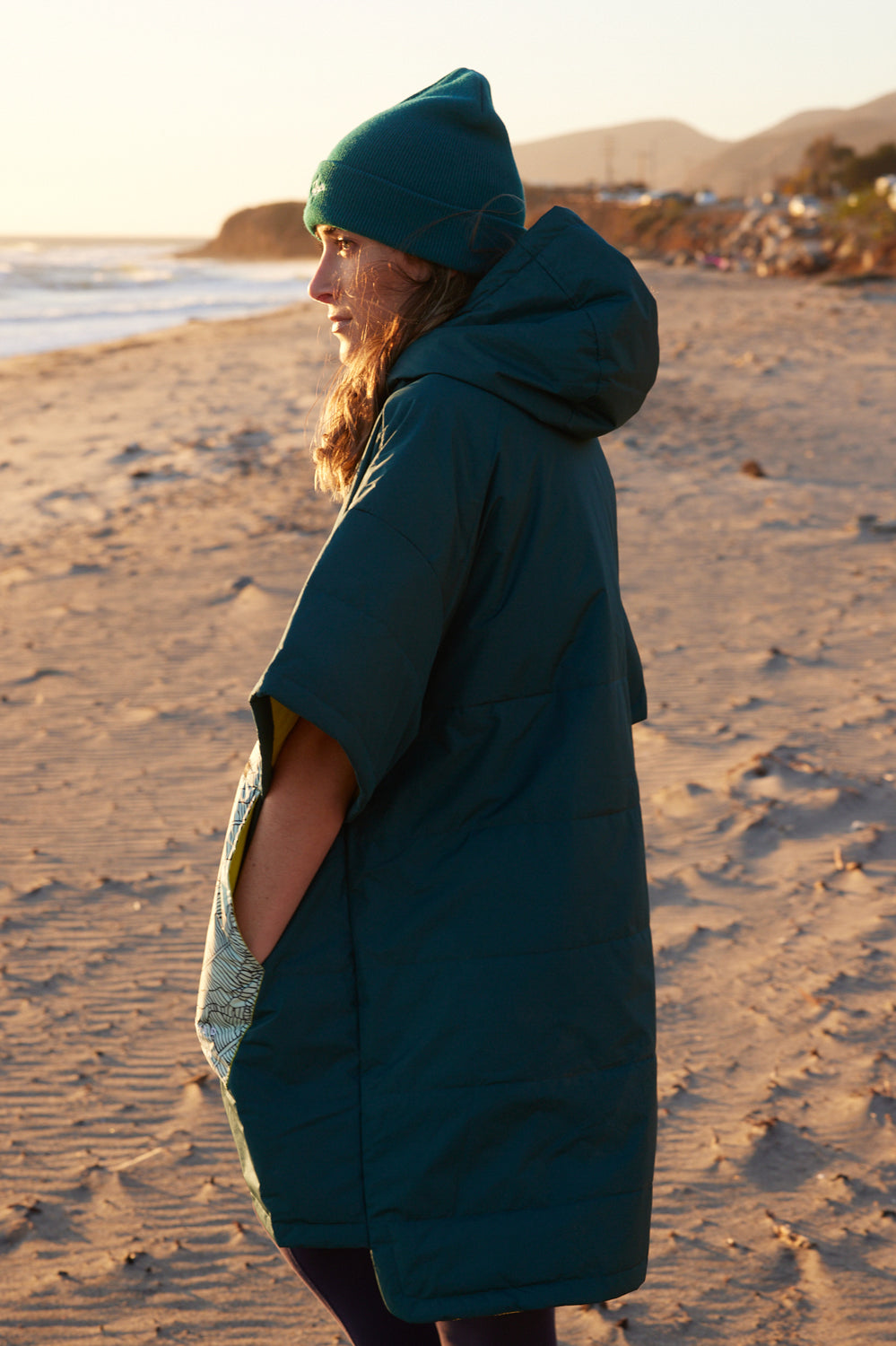  Voited Poncho - Deep Teal