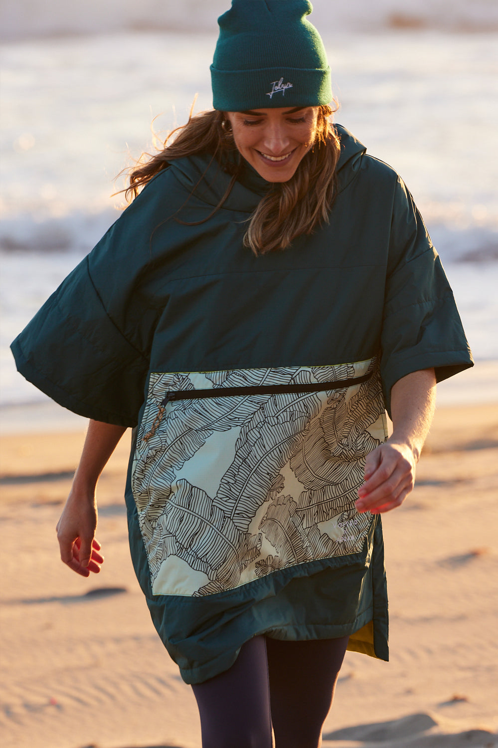  Voited Poncho - Deep Teal