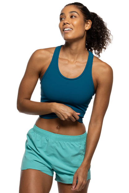  Janie High Waisted Run Short -Turquoise