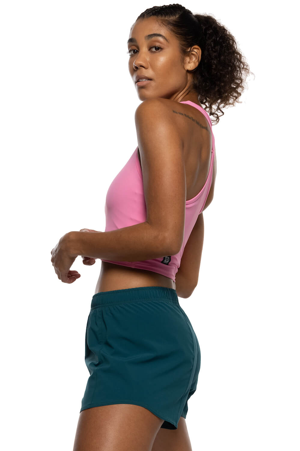  Janie High Waisted Run Short - Peacock