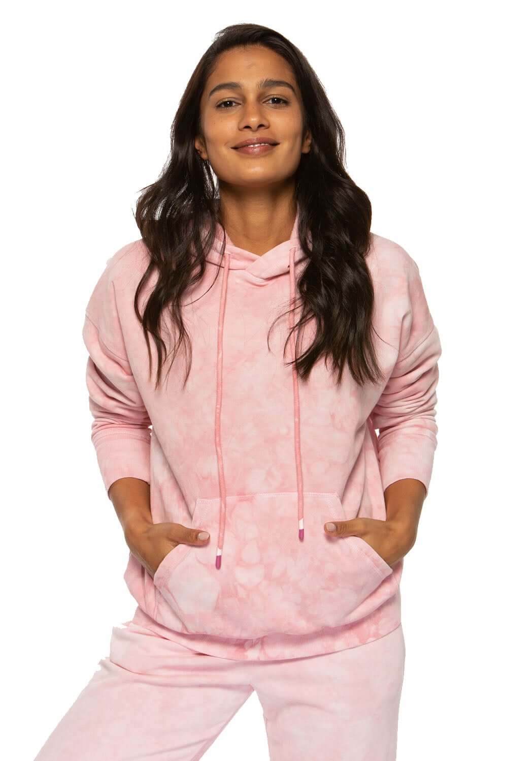  Dawn Fleece Hoodie Sweatshirt - Pink Tie Dye