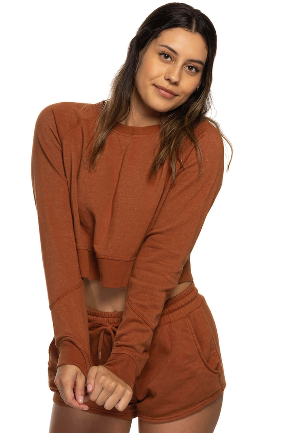  Brynn Cropped Fleece Crewneck