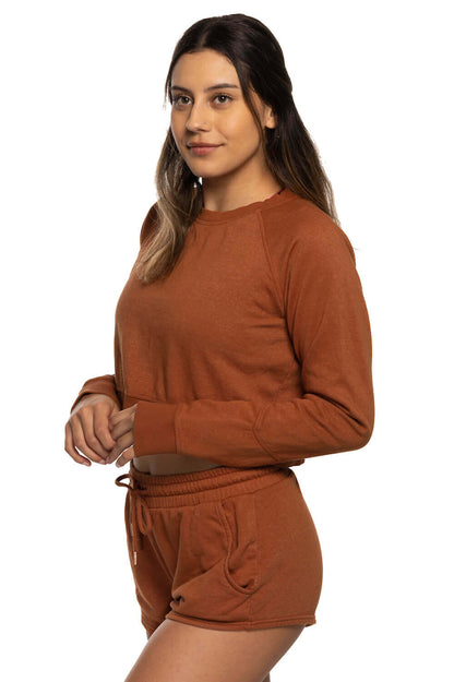  Brynn Cropped Fleece Crewneck