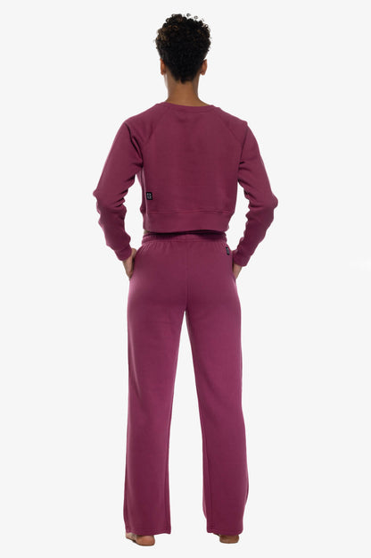  Cora Fleece Straight Leg Sweatpants - Plum