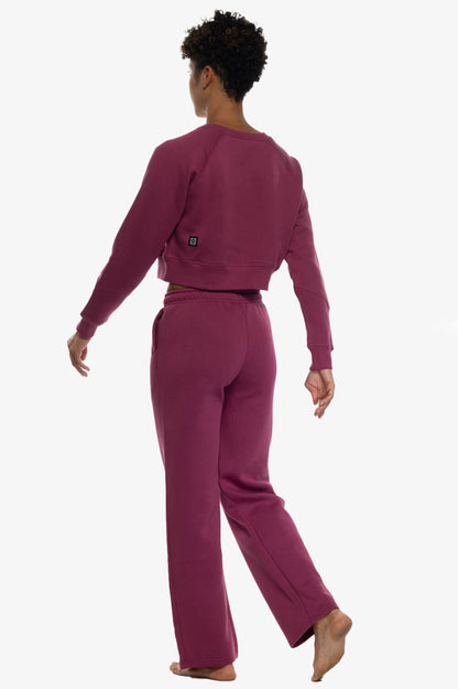  Cora Fleece Straight Leg Sweatpants - Plum