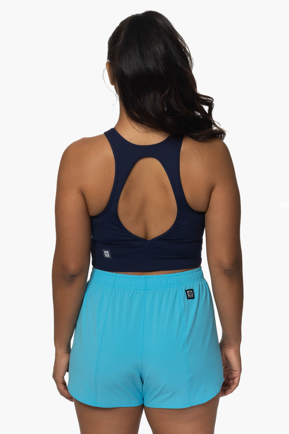  Janie High Waisted Run Short - Cyan Blue