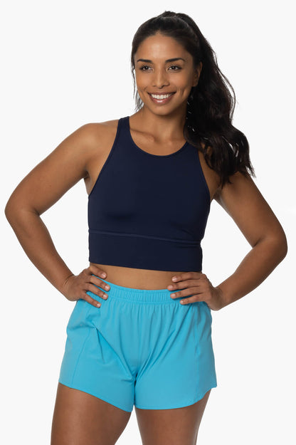  Janie High Waisted Run Short - Cyan Blue