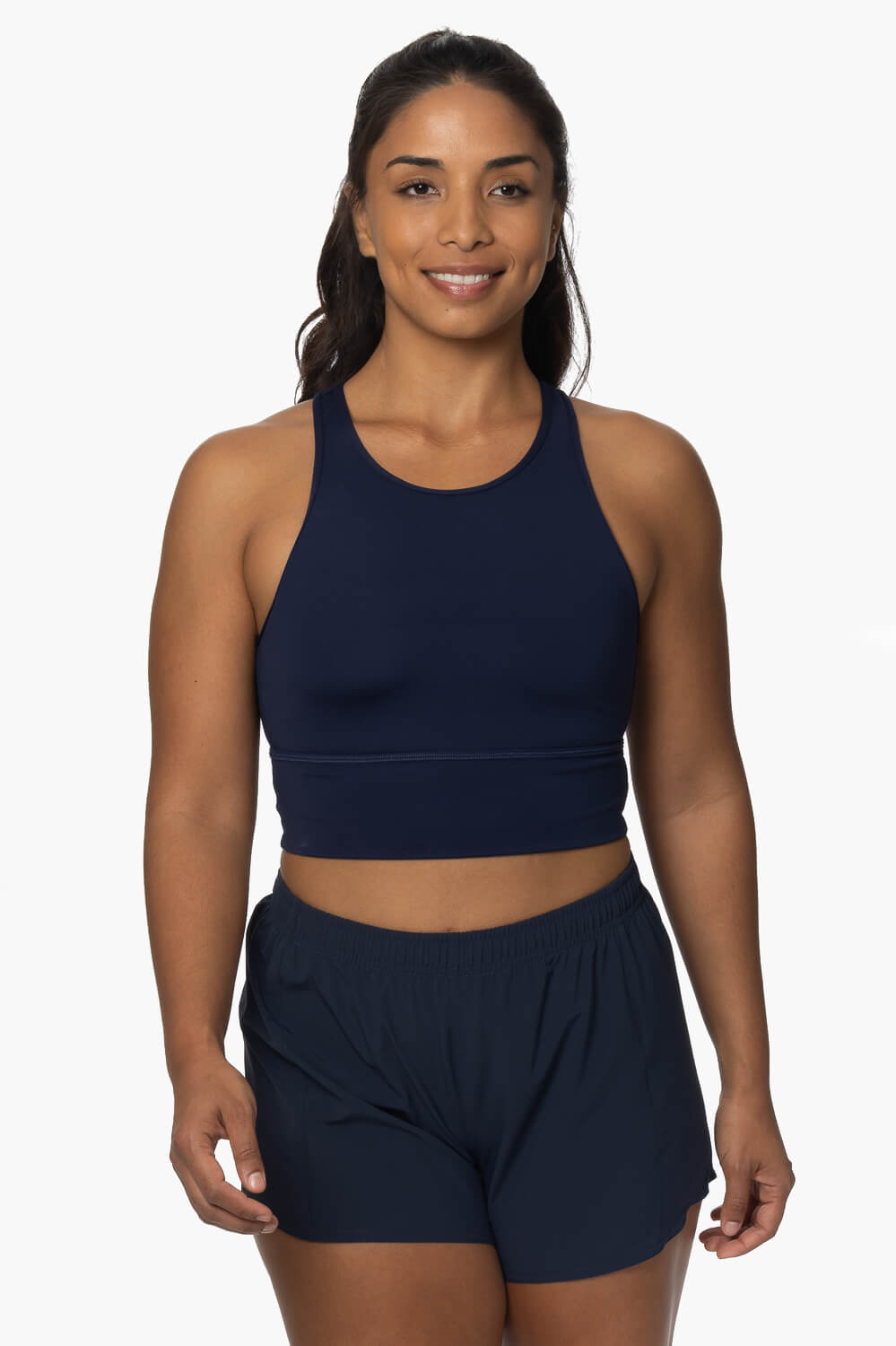  Janie High Waisted Run Short - Navy