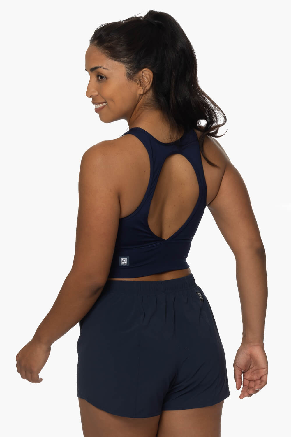  Janie High Waisted Run Short - Navy