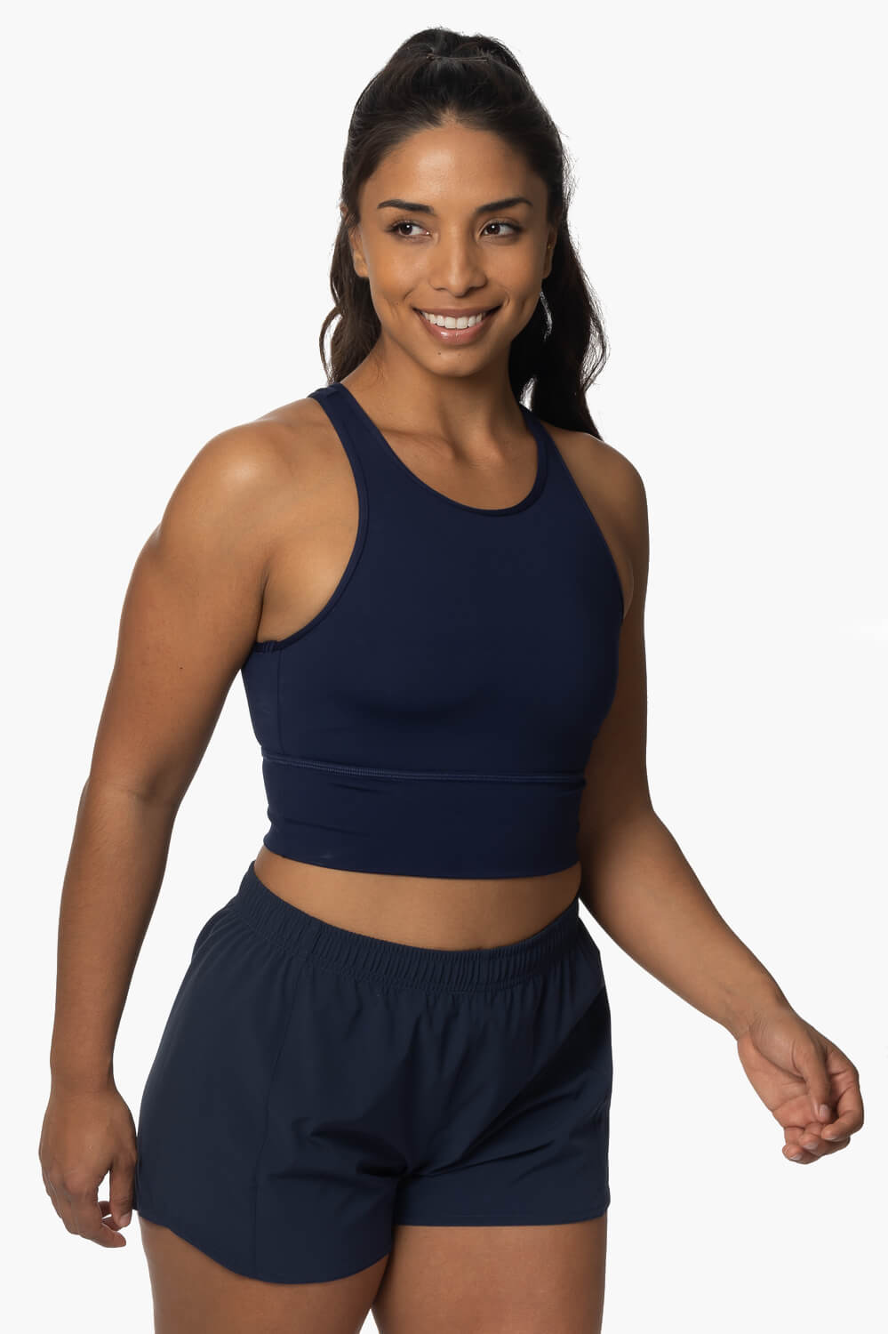  Janie High Waisted Run Short - Navy