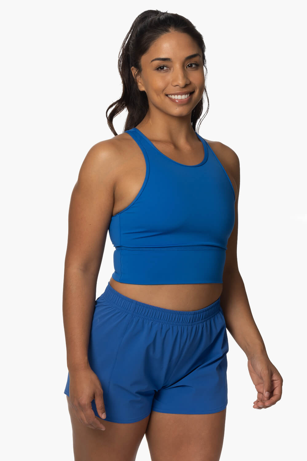 Janie High Waisted Run Short - Olympia Blue