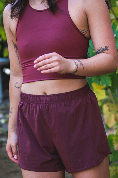  Janie High Waisted Run Short - Port