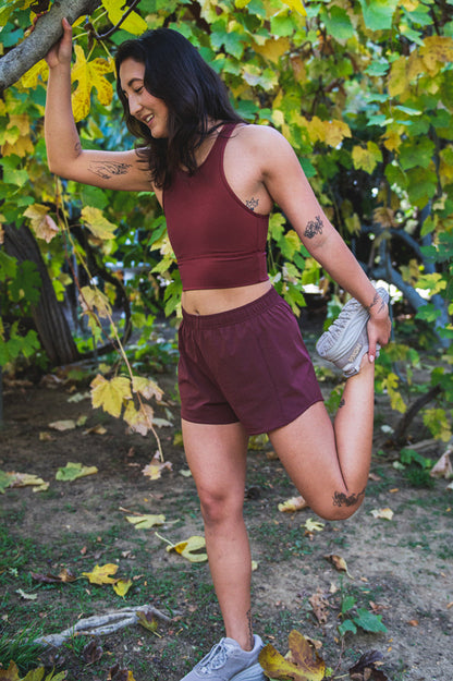  Janie High Waisted Run Short - Port