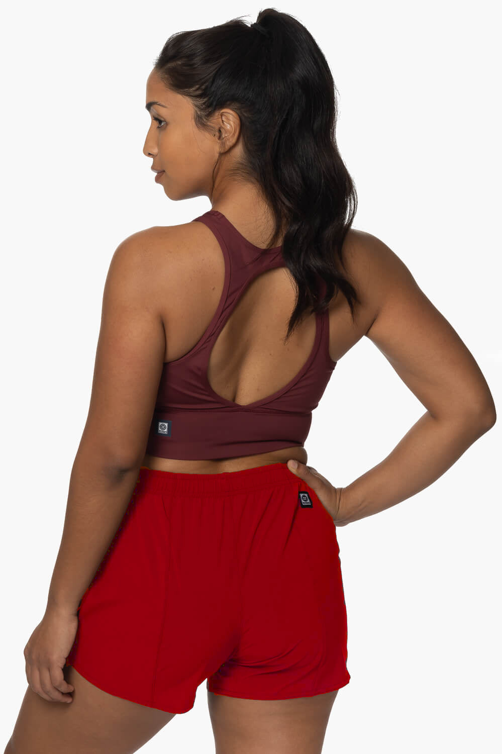  Janie High Waisted Run Short - Red