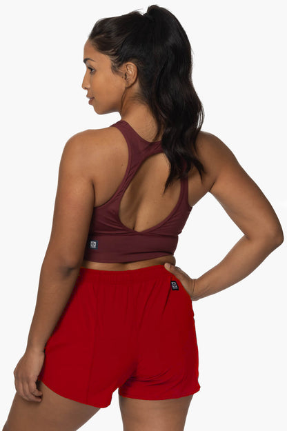  Janie High Waisted Run Short - Red