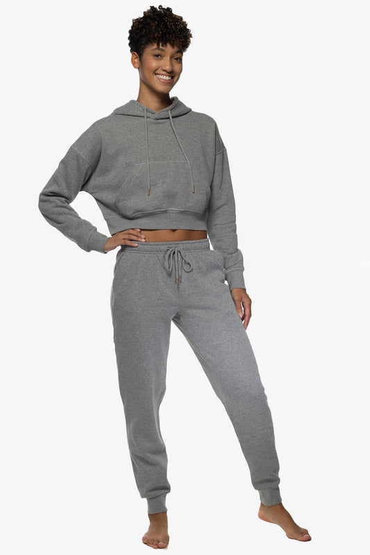  Juliet Fleece Cuffed Sweatpants - Heather Grey