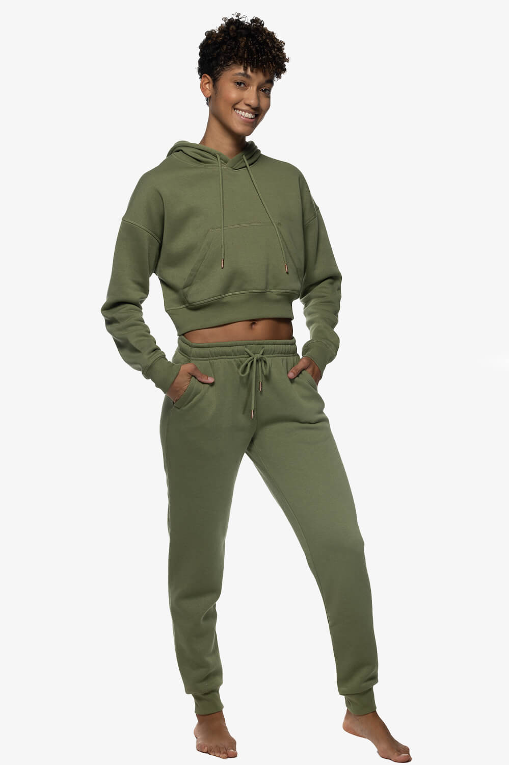  Juliet Fleece Cuffed Sweatpants - Moss