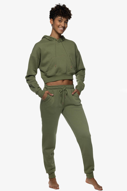  Juliet Fleece Cuffed Sweatpants - Moss