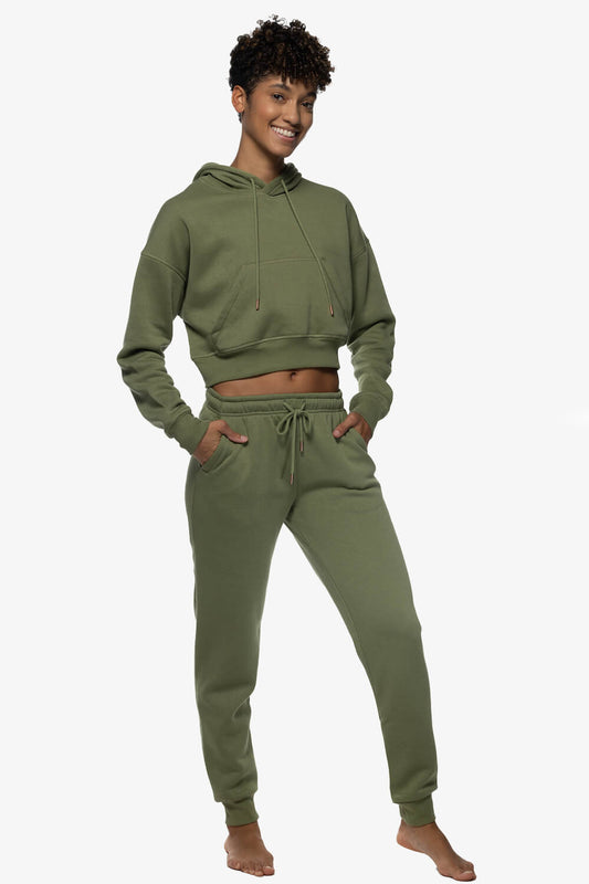  Juliet Fleece Cuffed Sweatpants - Moss