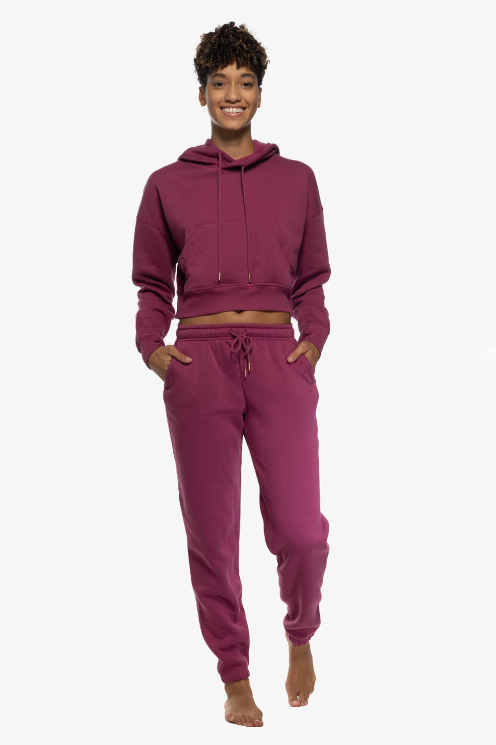  Sasha Fleece Sweatpants - Plum