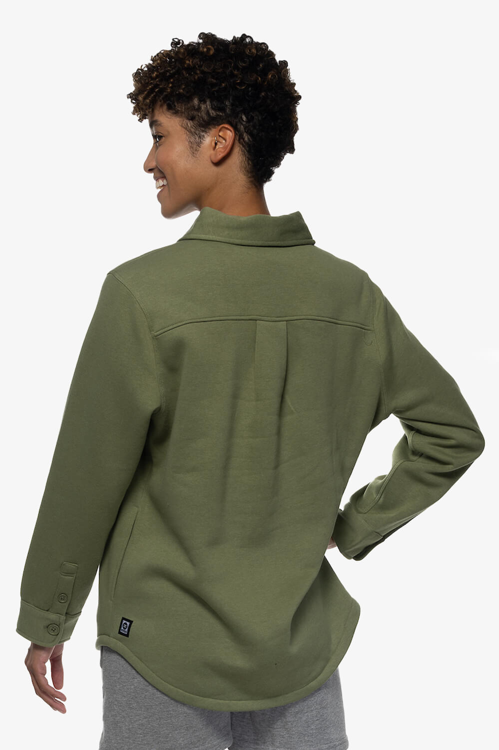  April Fleece Button Up - Moss