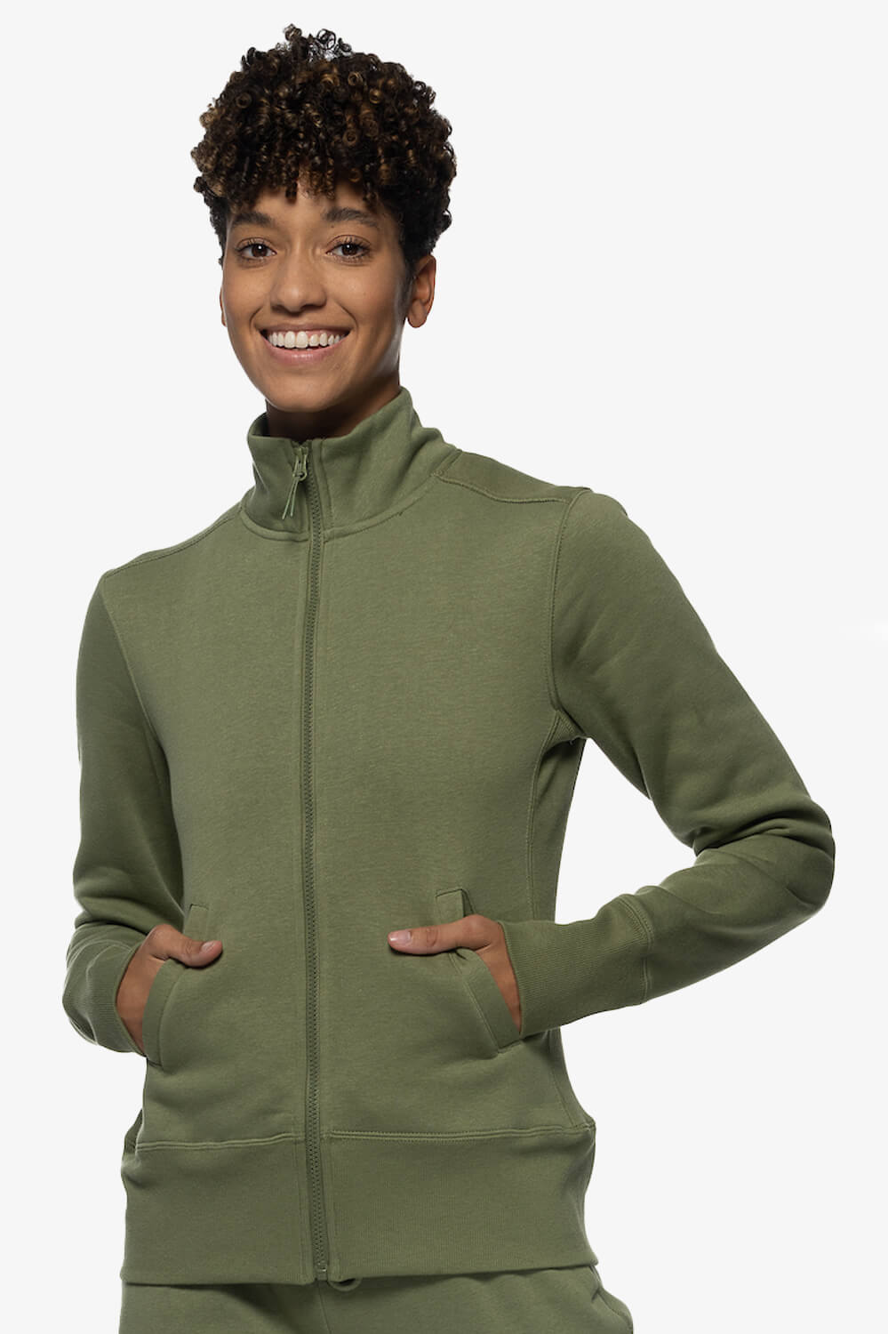  Audrey Zip Up Fleece Jacket - Moss