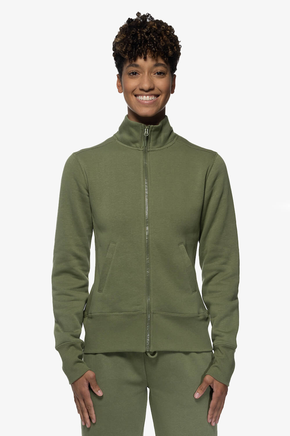  Audrey Zip Up Fleece Jacket - Moss