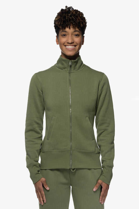  Audrey Zip Up Fleece Jacket - Moss