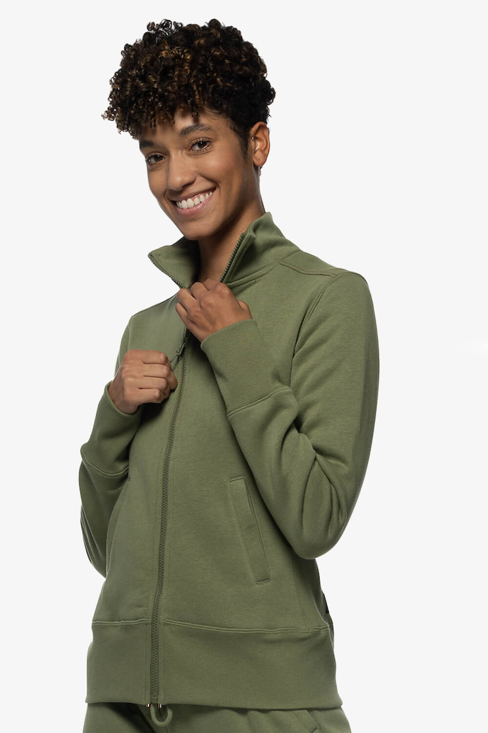  Audrey Zip Up Fleece Jacket - Moss