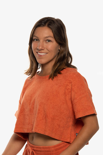  Blaire Cropped Terry Cloth Tee - Riad