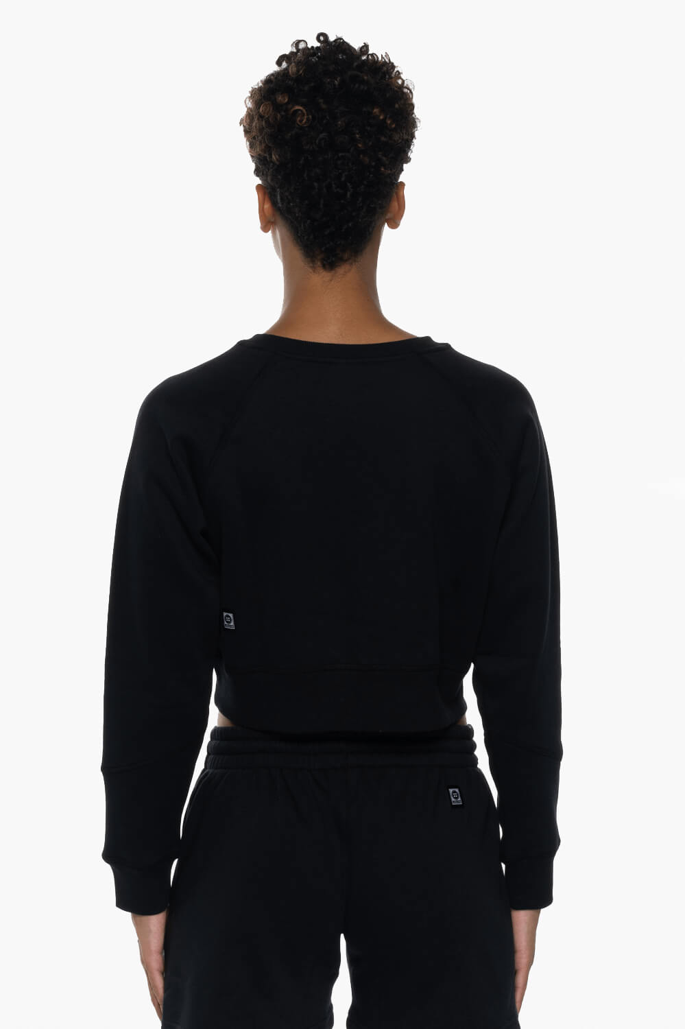  Brynn Cropped Fleece Crewneck - Black