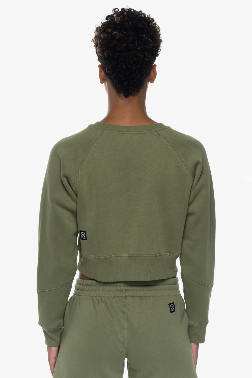  Brynn Cropped Fleece Crewneck - Moss