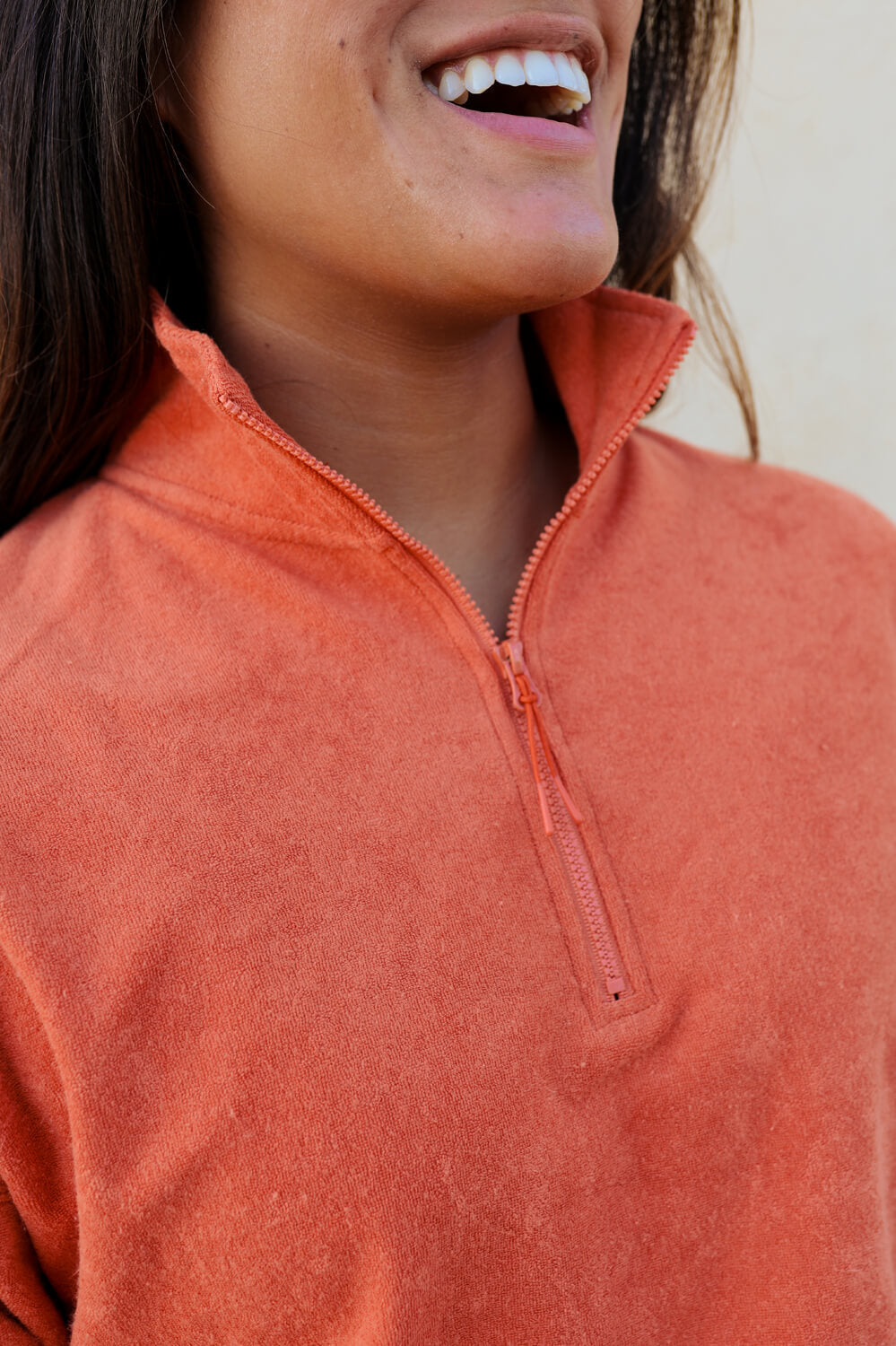  Callie Terry Cloth 1/4 Zip Pullover Sweatshirt - Riad