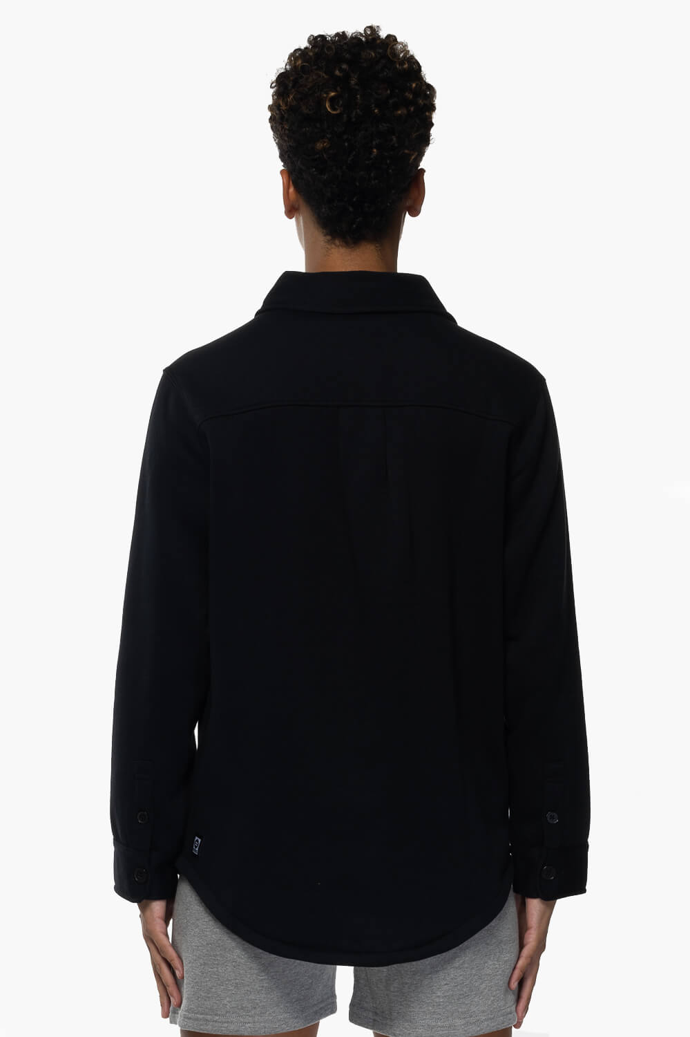  April Fleece Button Up - Black