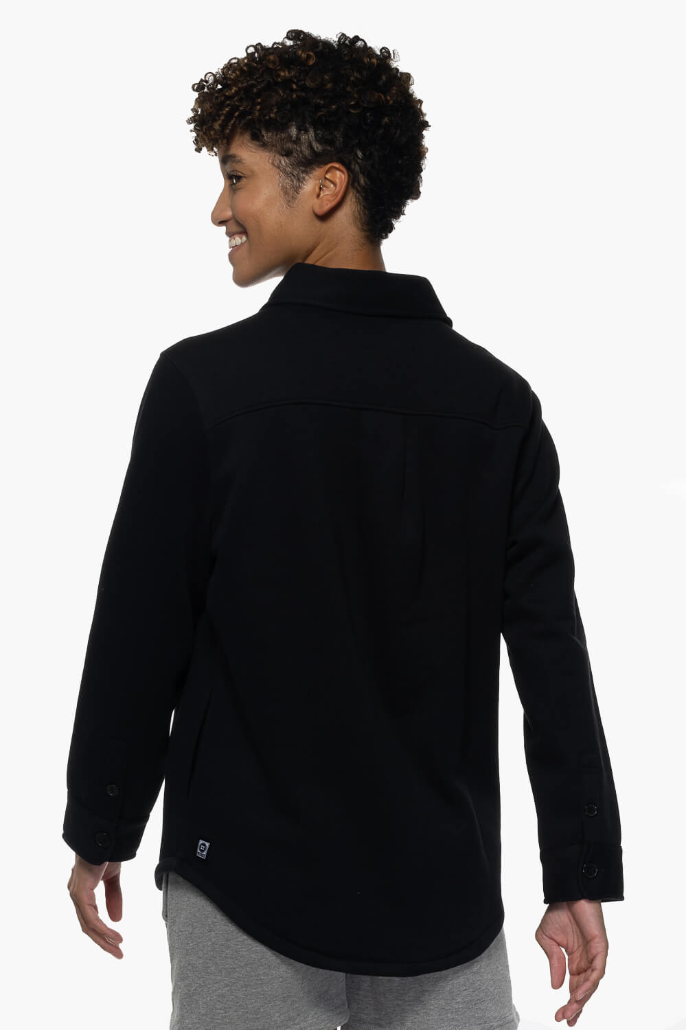  April Fleece Button Up - Black