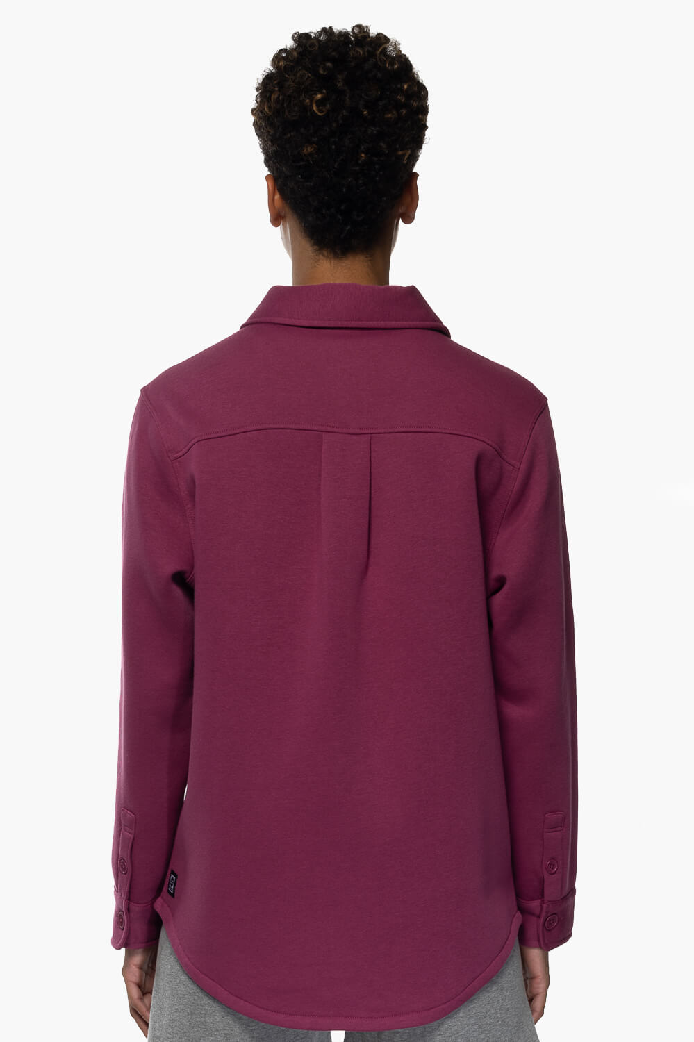  April Fleece Button Up - Plum