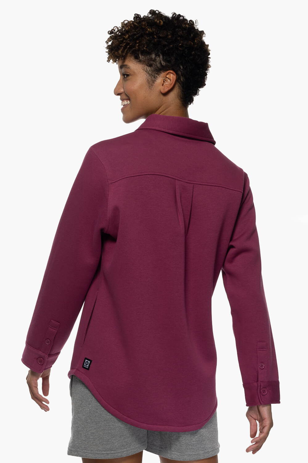  April Fleece Button Up - Plum