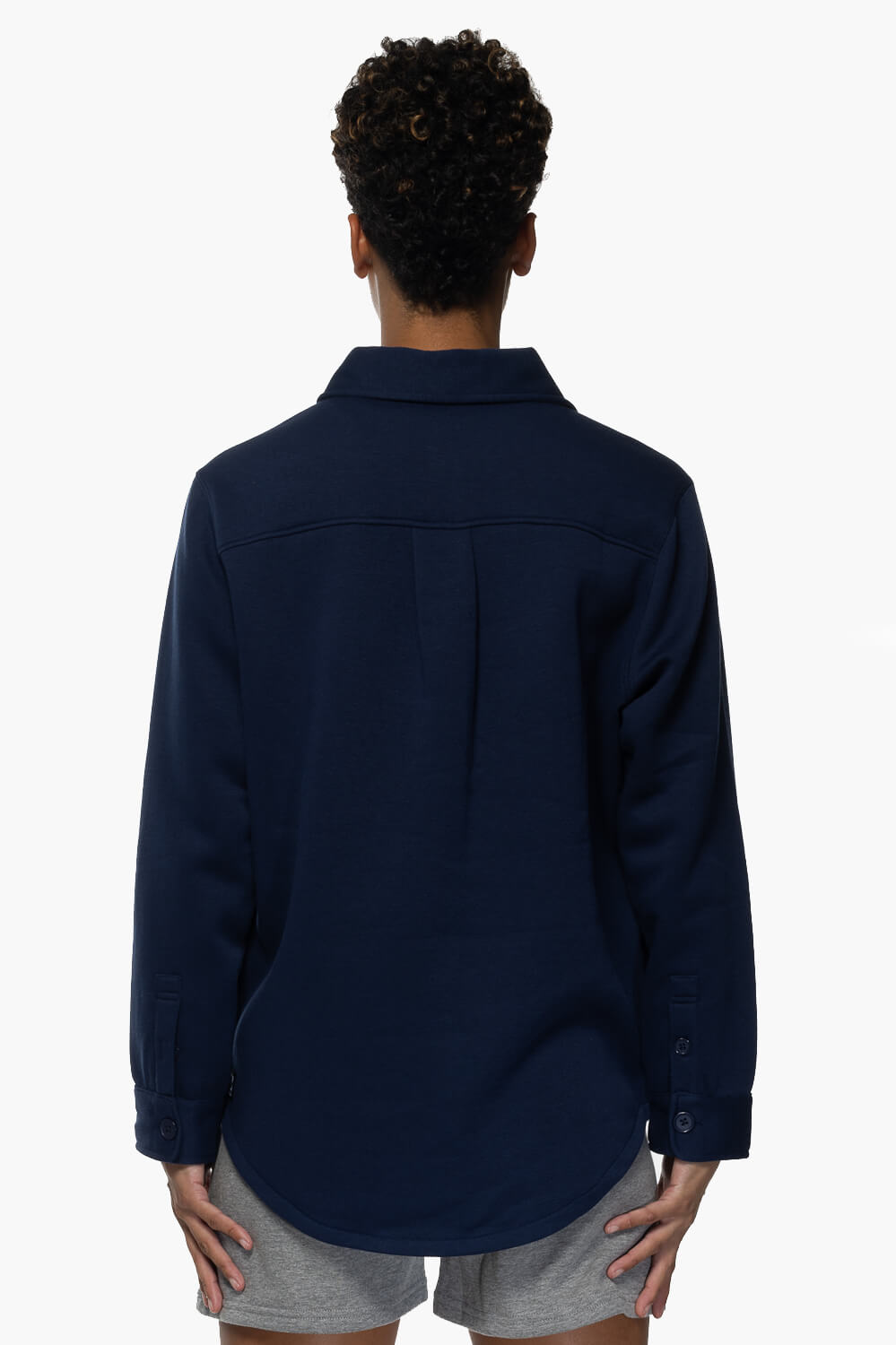  April Fleece Button Up - Shadow