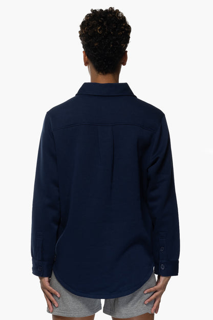  April Fleece Button Up - Shadow