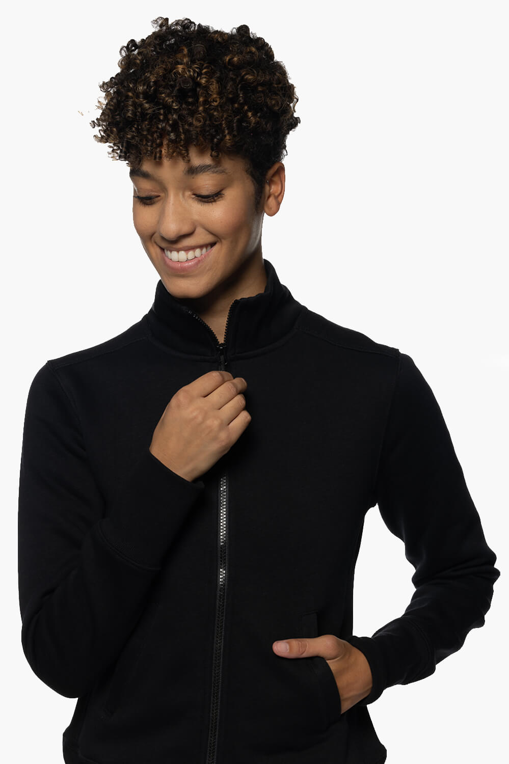  Audrey Zip Up Fleece Jacket - Black