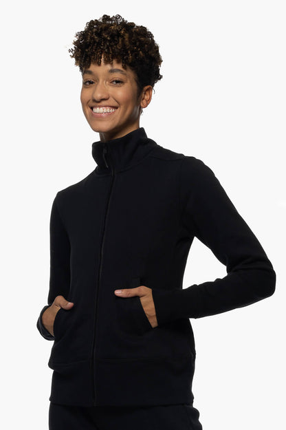  Audrey Zip Up Fleece Jacket - Black