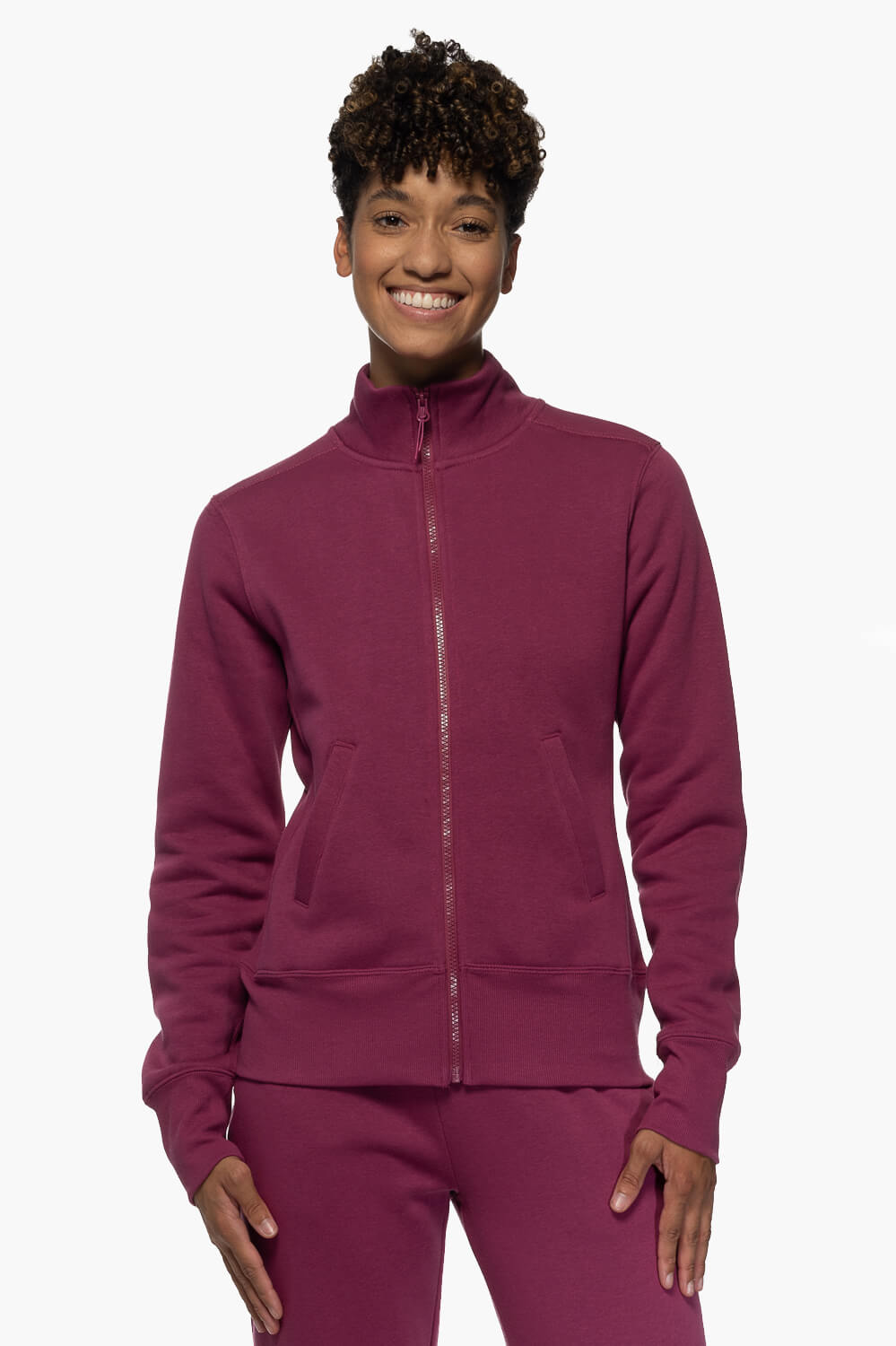  Audrey Zip Up Fleece Jacket - Plum