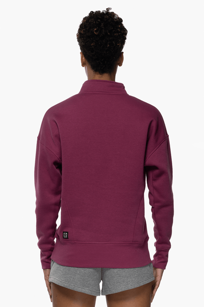  Eliza 1/4 Zip Fleece Pullover Sweatshirt - Plum