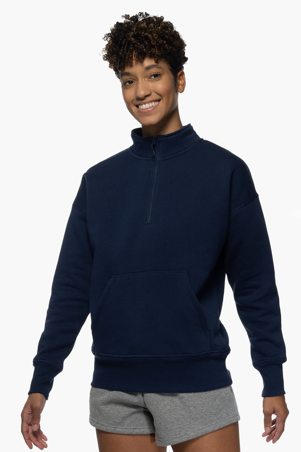  Eliza 1/4 Zip Fleece Pullover Sweatshirt - Shadow