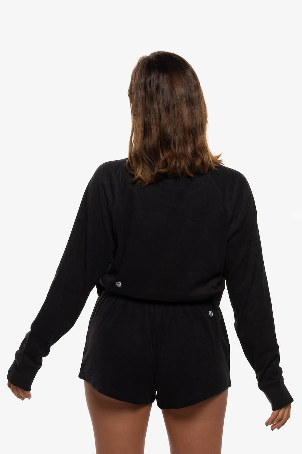  Madison Terry Cloth Cropped Crewneck - Black