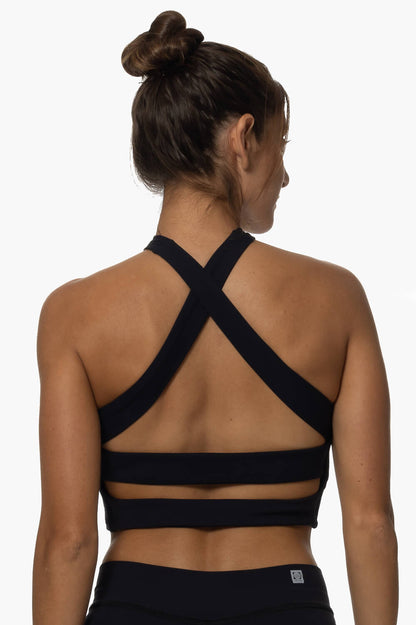  Pupukea Cross Over Sports Bra - Black