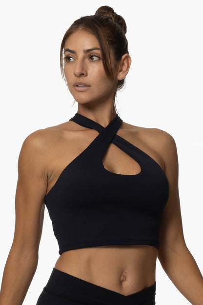  Pupukea Cross Over Sports Bra - Black